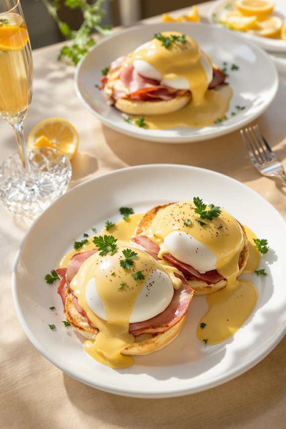 brunch with poached eggs