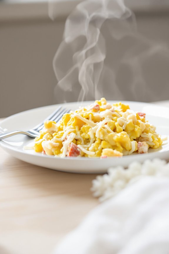 crab cake scrambled eggs