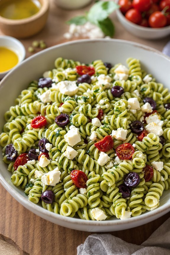 creamy mediterranean pesto pasta