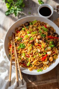 delicious homemade chow mein