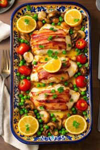 delicious seafood wrapped bacon