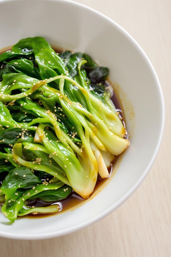 flavorful ginger sesame bok choy