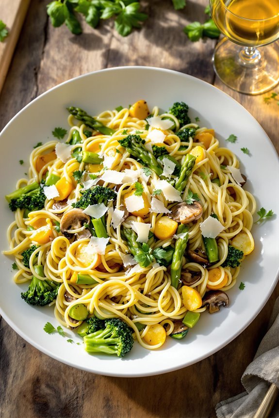 fresh vegetable pasta dish