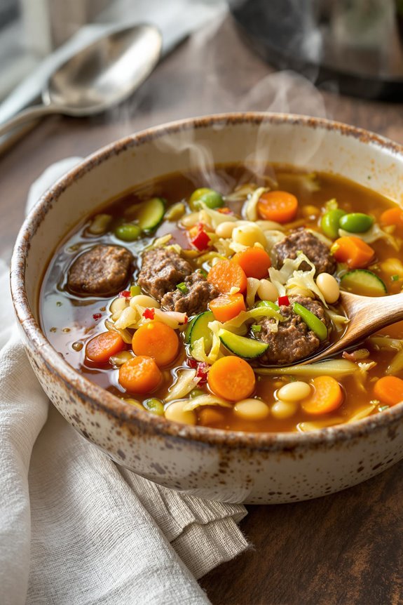 hearty homemade vegetable beef soup