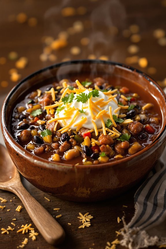 hearty steak fajita chili
