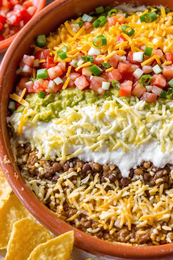 layered mexican 7 layer dip