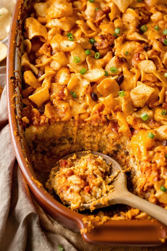 layered mexican enchilada bake