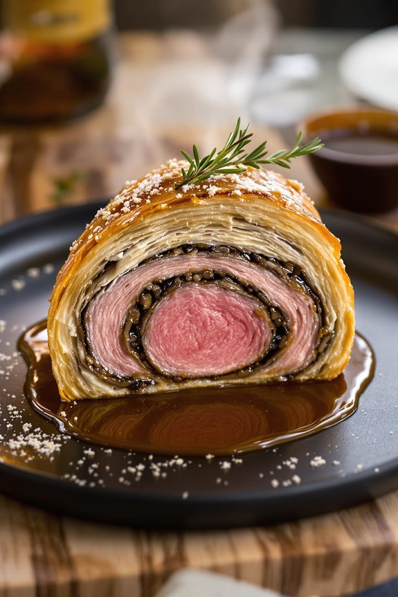 marinated beef wrapped pastry