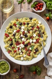 mediterranean pesto pasta recipe