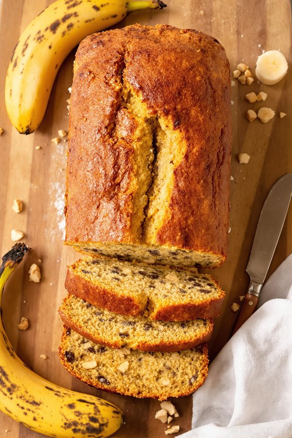moist golden banana bread