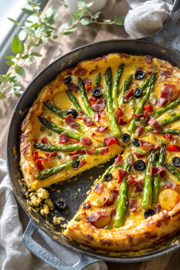 rustic mediterranean bacon frittata
