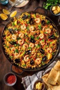 saffron infused seafood paella recipe