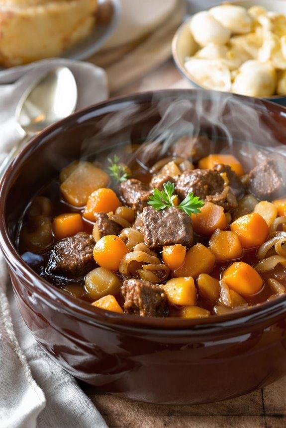 savory red wine beef stew