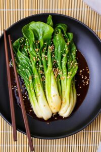 sizzling asian bok choy dish