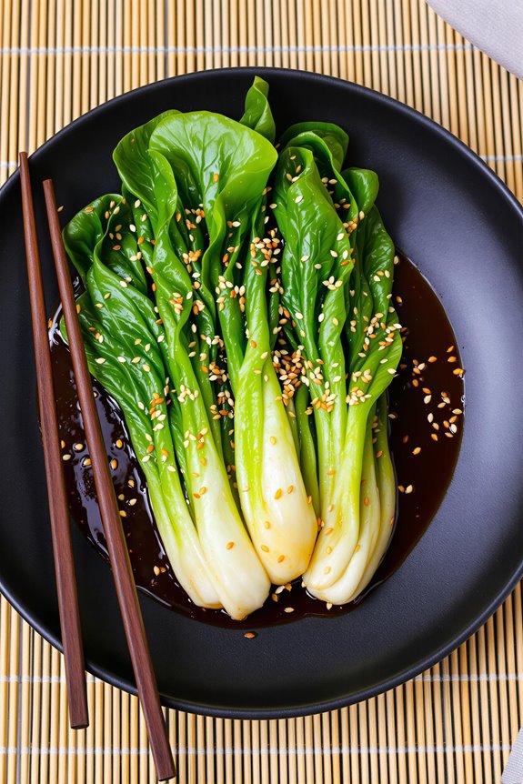sizzling asian bok choy dish