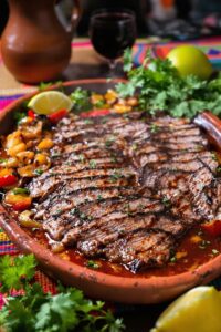 sizzling authentic carne asada