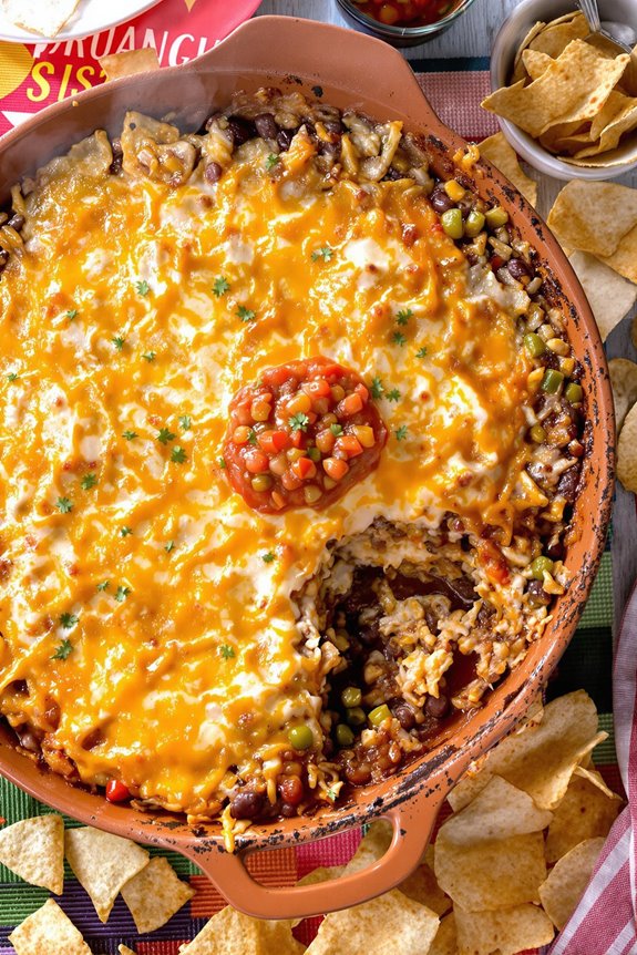 spicy bean nacho pie