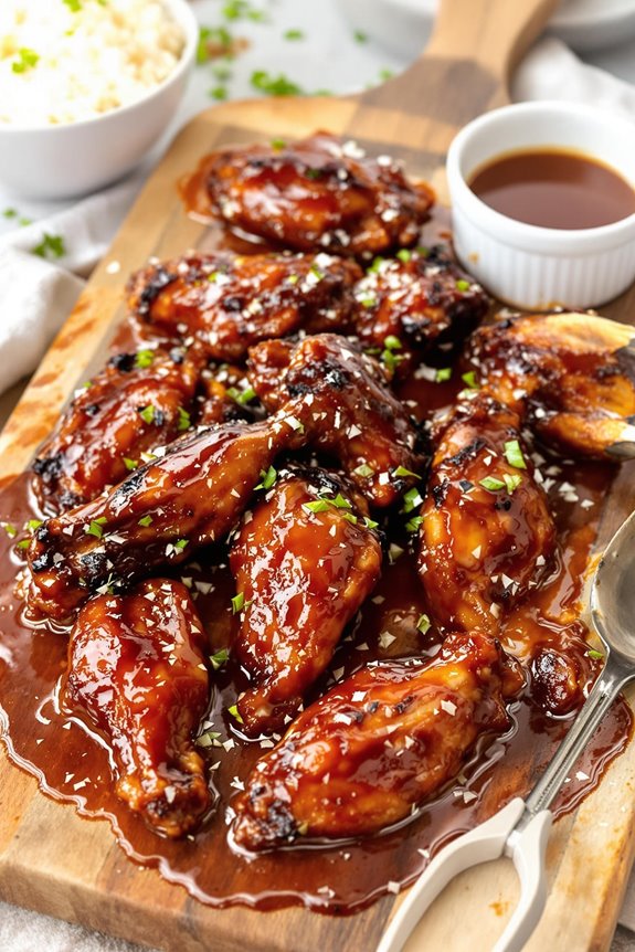 sweet and sticky wings