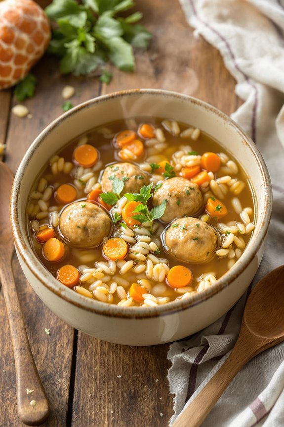 turkey meatball rice soup