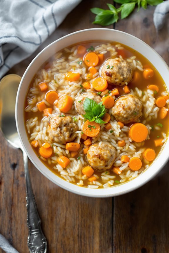 turkey meatball rice soup