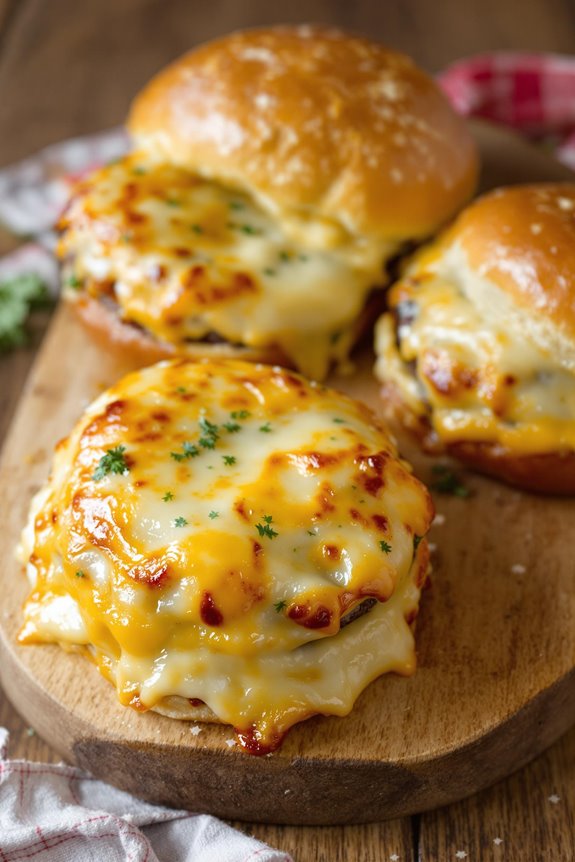 cheesy broiled hamburger buns