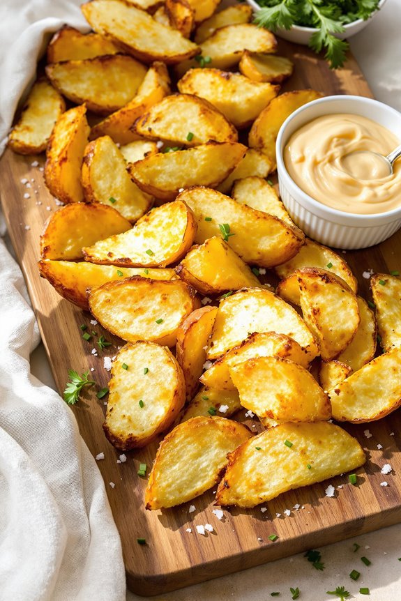 cheesy golden potato wedges