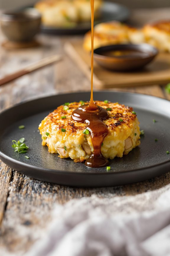 chicken eggs savory sauce