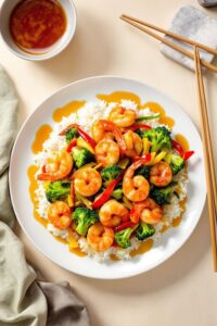 citrus glazed shrimp stir fry