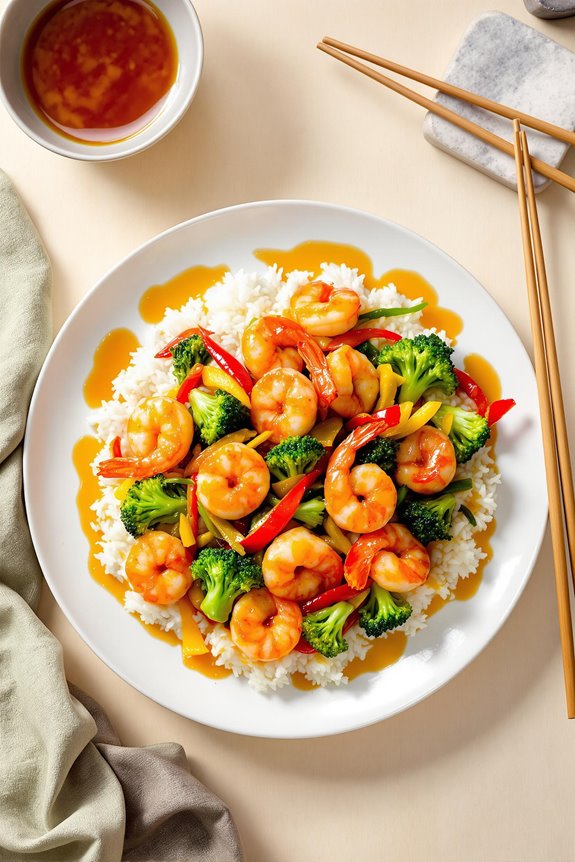 citrus glazed shrimp stir fry