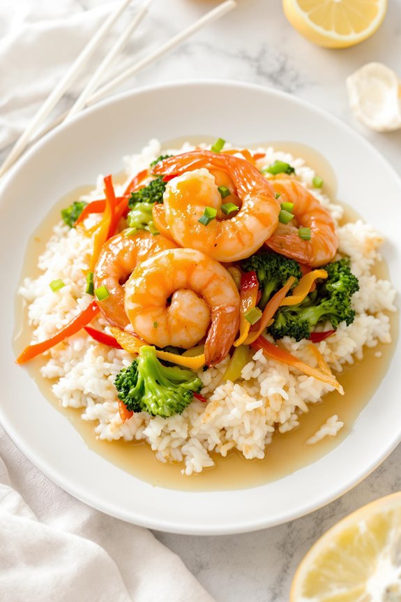 citrus glazed shrimp stir fry