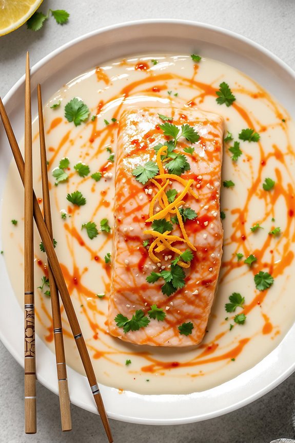 coconut infused thai salmon dish