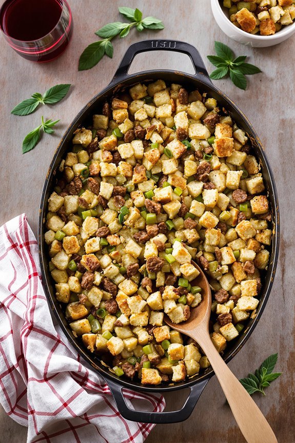 comforting rustic sausage stuffing