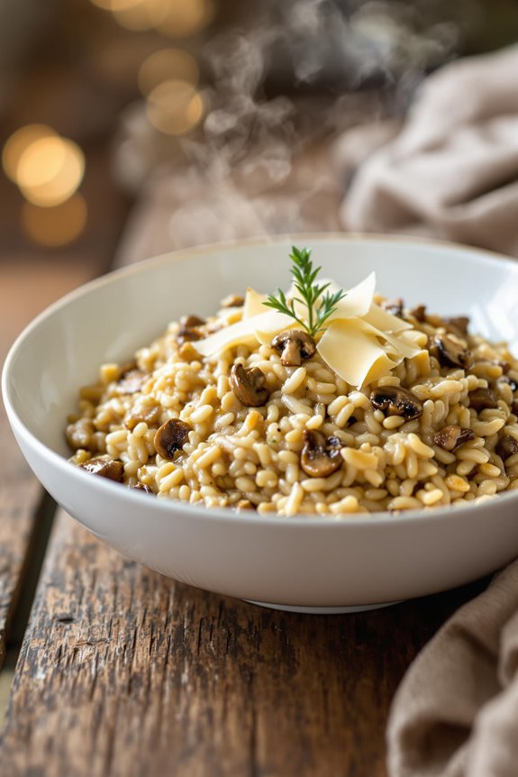 creamy mushroom parmesan risotto