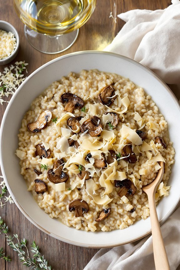 creamy mushroom parmesan risotto