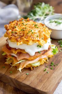 crispy potato latke sandwich