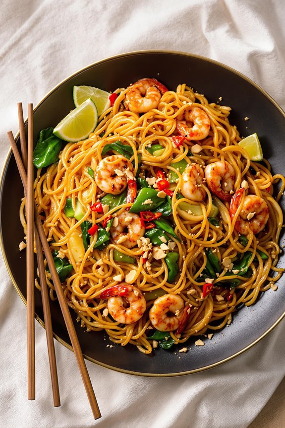 delicious thai noodle dish