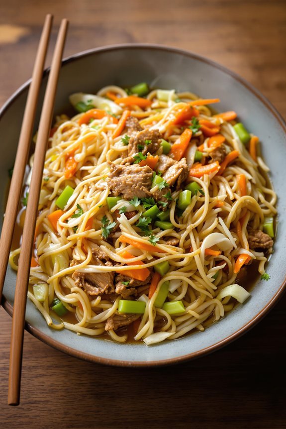 flavorful pork and noodles