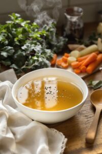 homemade comforting chicken broth