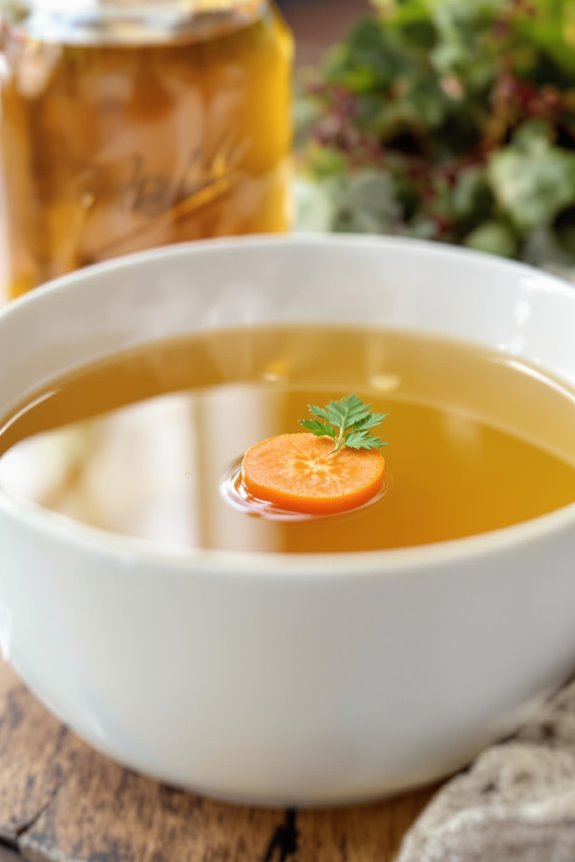 homemade golden chicken broth