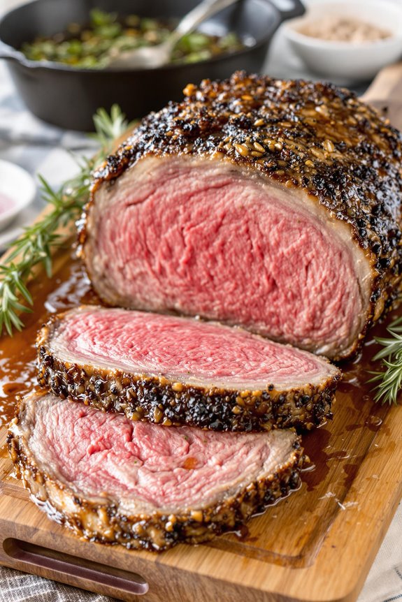 perfectly cooked prime rib