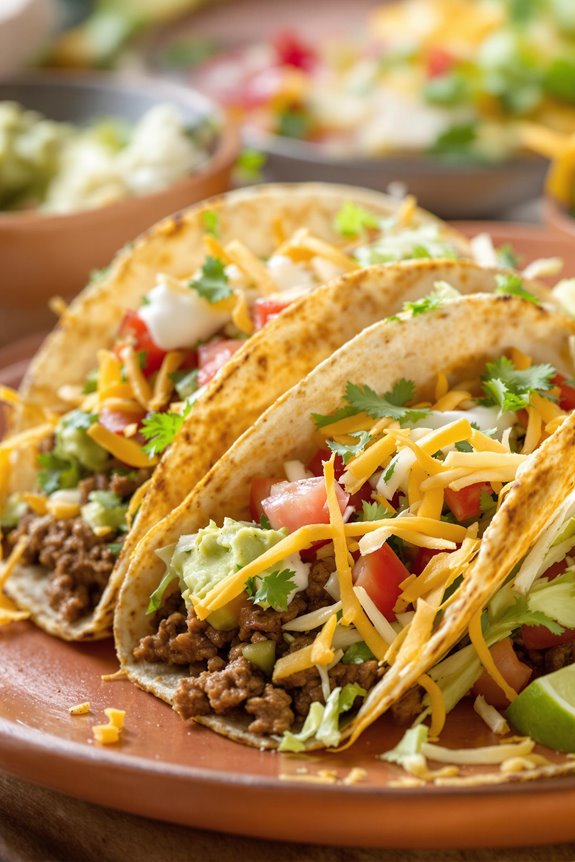 sizzling mexican ground beef tacos
