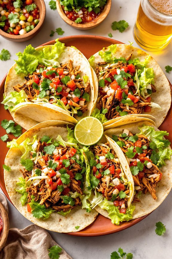 spicy pulled pork tacos