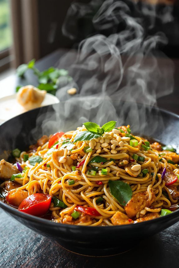 spicy thai drunken noodles